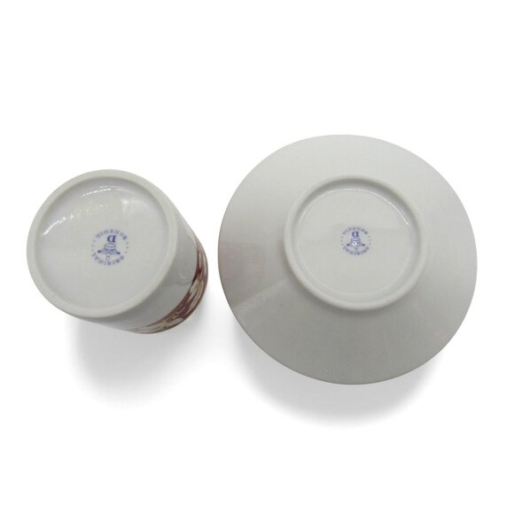 Original Bohemia DEMITASSE Espresso Cup and Saucer FLORAL Gold Accents Vintage - Picture 9 of 11